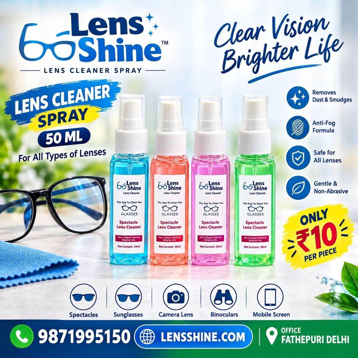 Lens Cleaner Spray Squire bottle